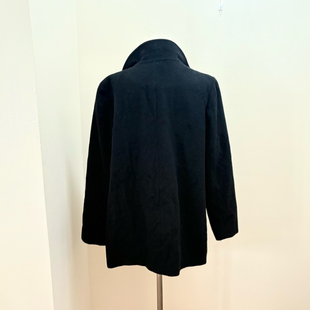 Ralph Lauren Black Wool Blend Car Over Coat Size Large Old Money Preppy Classic - Picture 6 of 15